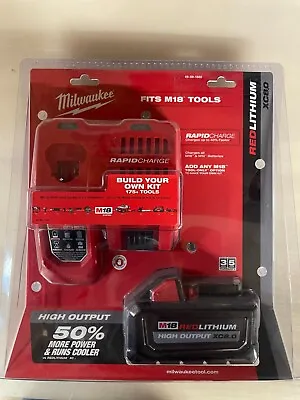 Genuine Milwaukee M18 XC 8 Amp Battery Starter Kit Rapid Charger NEW 48-59-1880 • $149