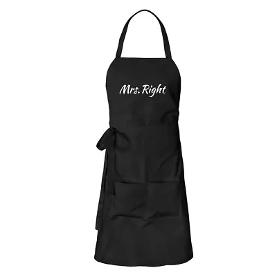 Apron Mrs. Right Lettering Cooking Apron Gift Idea Souvenir Birthday Holy • £21.68