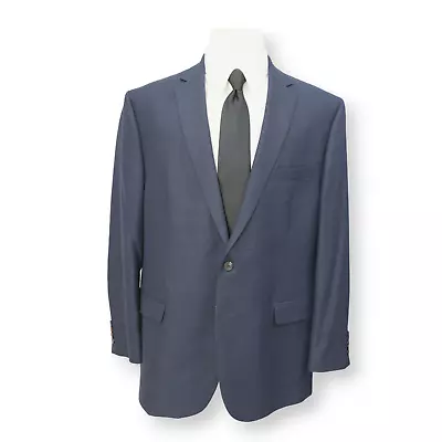 CHAPS Mens Blue Plaid Polyester Two Button Sport Coat Suit Jacket Blazer 48 R • $49.99