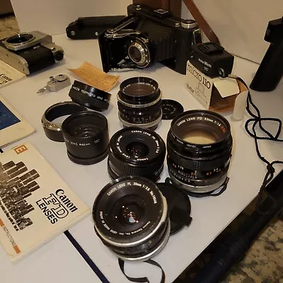 Vintage Cameras And Lenses Lot- Not Tested Various Lens Pieces • $99.99