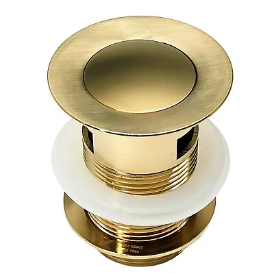 £9.95 • Buy Pop Up Basin Sink Waste GOLD Click Clack Plug Push Button Chrome | Slotted