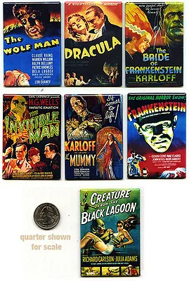 UNIVERSAL MONSTERS 2 X3  MOVIE POSTER 7 MAGNET SET Dracula Black Lagoon Wolfman • $18.99