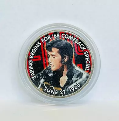 United States - Elvis Presley - 68' Comeback Special Half Dollar Colorized Coin • $12.85