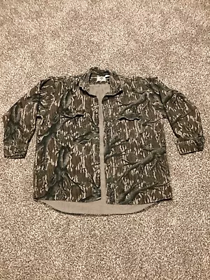 RARE Vintage 80s Mossy Oak Camo AOP Hunting Outdoors Button Up Shirt XL • $99