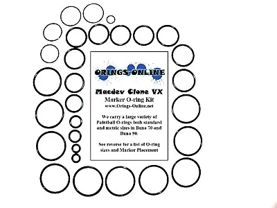 Macdev Clone VX Paintball Marker O-ring Oring Kit X 2 Rebuilds / Kits • $12.65