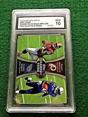 2012 Topps RC PGA Graded 10 Robert Griffin Kendall Wright Redskins Titans • $29.99