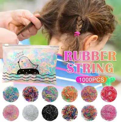 1000pcs Mini Hair Ties Kid Girl Colorful Elastic Rubber Hair Bands Ponytail Hair • $4.99