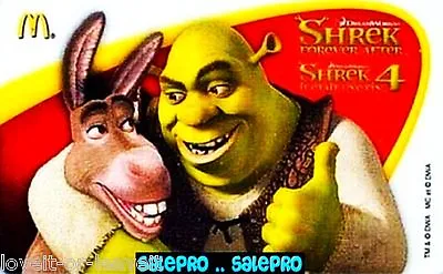 McDONALD 2010 THE SHREK HAPPY EVER AFTER SCARCE BILINGUAL COLLECTIBLE GIFT CARD • $8.71