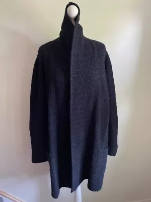 Marc O'Polo Boucle Wool Mix Black Chunky Knit Long Cardigan   Size XL • £95