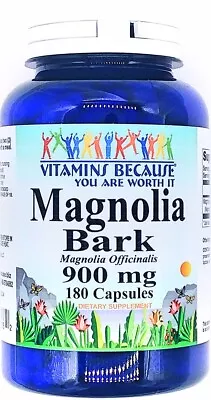 Magnolia Bark 900mg 180 Capsules Herbal Anxiety Stress Sleep Support • $15.93