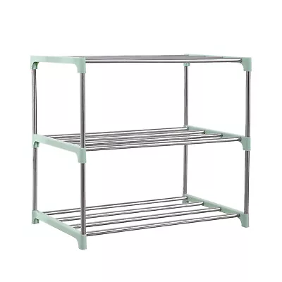 3/4/7 Tier Metal Kitchen Storage Organization Shelves Adjustable Space Saving • $12.34