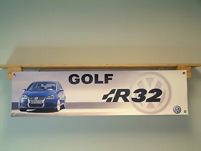 VW Golf R32 Banner Volkswagen Workshop Garage Car Show Wall Display Pvc Poster • $19.89