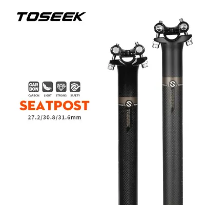 3K Carbon Bicycle Seatpost MTB Road Bike Saddle Tube Seat Post 27.2/30.8/31.6mm • $10.90