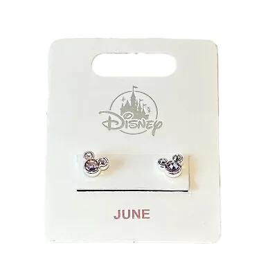 Disney Parks Mickey Mouse Crystal Birthstone Earrings - June • $13.52