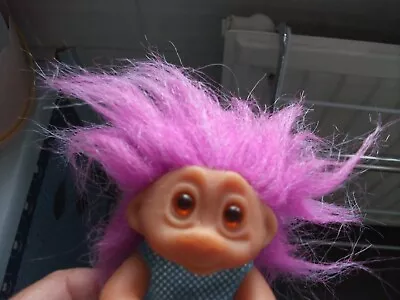 Vintage Dam Troll  Small Perfectly Formed Hb Boy/girl Troll Purple Hair C1985 • £5.98