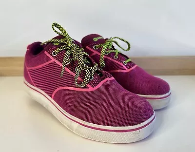 Heelys Shoes Launch Knit Skate Wheeled Sneakers Berry Pink / Men’s 8 Women’s 9 • £30.84