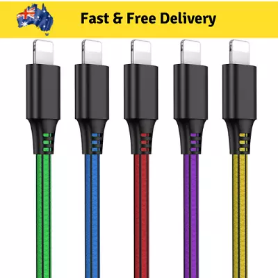 IPhone-Charger 5 Pack 2m 6ft Cable Phone Charging Syncing Cord Charger Cable • $21.20