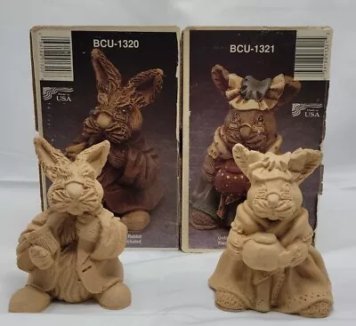 Vintage-2 Bunny Rabbit Figurine Pecan Shell Resin Marked TT 87 • $19.99