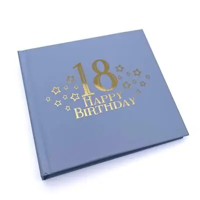 18th Birthday Blue Photo Album Gift With Gold Script • £14.99