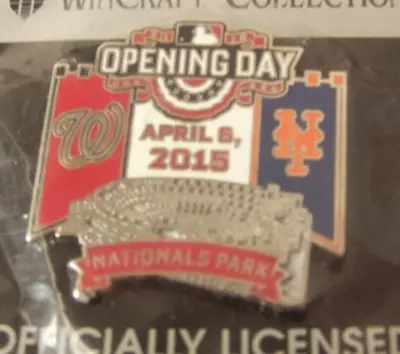 2015 Nationals Mets Opening Day Pin OD At Washington NY New York MLB C42090 • $15