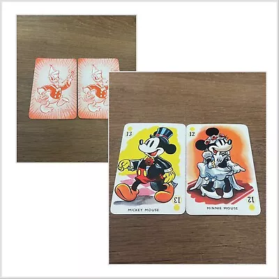 Rare 1939 Walt Disney Mickey’s Fun Fair Pepys Mickey Mouse ~ Minnie Mouse Cards • $300