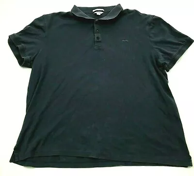 Calvin Klein Shirt Size Extra Large XL Blue Polo Short Sleeve Ringer Adult Mens • $2.95