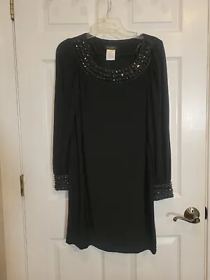 B SMART Womens Dress Beautiful Black Rhinestones Size Medium • $5.79