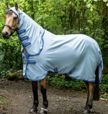 £79.75 • Buy Horseware Amigo Pony Ripstop Hoody Disc Front UV Protection Fly Rug Blue 4'3-5'3