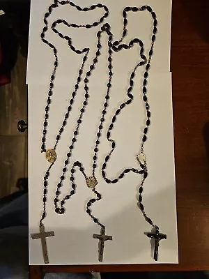 Lot Of 3 Vintage ROSARY BEAD Necklaces • $0.99