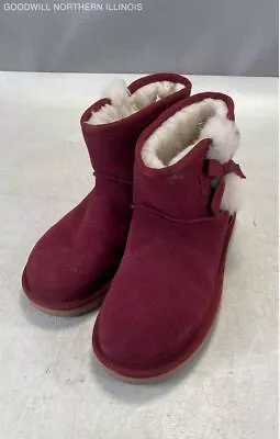 Women's Koolaburra By Ugg Victoria Mini Burgundy Suede Winter Boots Size 8 • $9.99