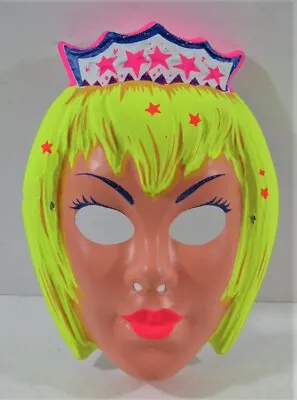 Vintage  Colorful Blonde Fairy Princess Plastic Halloween Mask • $29.99