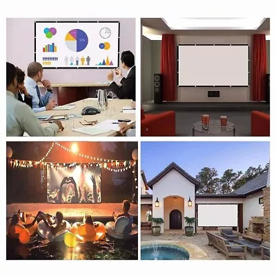 16:9 Projector Screen Indoor&Outdoor Portable Foldable Projection Movie Screen • $5.59