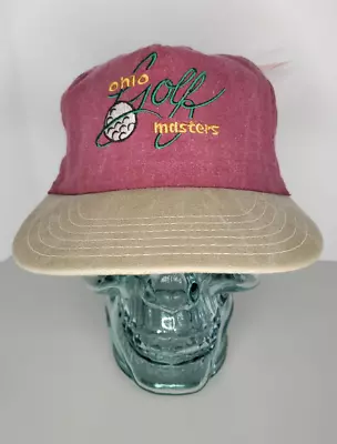 Vintage 80-90s Red Ohio Golf Masters Hat - NOS New Old Stock - Snapback W/ Tags • $37.50