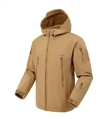 Military Soft Shell Jackets Men Tactical Windproof Outwear Army Hooded Coats • $61.12