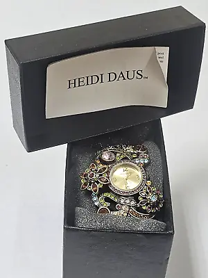 Heidi Daus Whimsical Bouquet Floral Cuff Bracelet Watch With Heidi Daus Box • $187.77