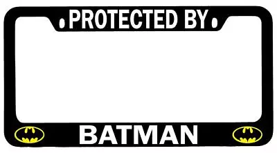 Protected By Batman Black METAL License Plate Frame Auto DC • $13.99