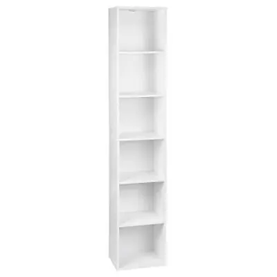 Tall Bookcase Shelf Wooden Shelving Display Unit Bookshelf Large Storage 6 Tier • £54.10