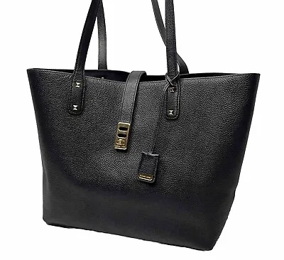 Michael Kors Karson Carryall Large Tote Purse Handbag Leather Bag Black Gold • $49.99