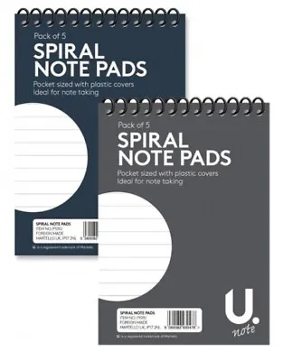 Note Pad Notebook X 10 Spiral Bound  Pads A7 - 2 Packs Of 5 • £5.75