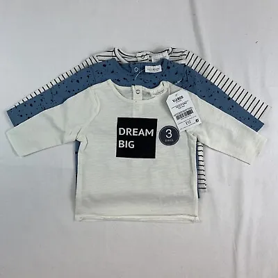Ex-High Street  3 Pack Baby T-Shirt Tops 0-3 Months • £4.95