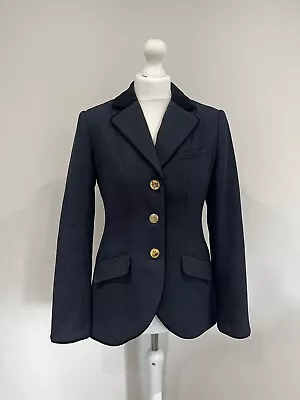 Joules Womens Parade Navy Blue Tweed Wool Blazer Hacking Jacket Size 12 Fab Cond • $74.69