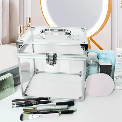 Lockable Cosmetic Makeup Make Up Display Organizer Case Box Jewelry Storage Box • £14.95