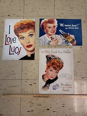 Lucille Ball. I Love Lucy. Metal Signs. Lot Of 3 • $49.50