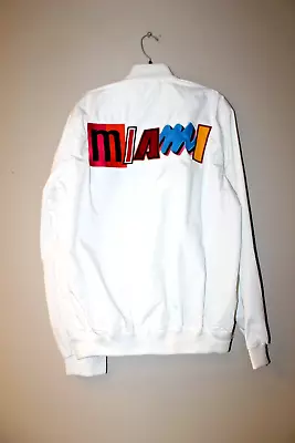 New NBA Miami Heat City Edition Embroidery Zip Up Nylon Jacket Men's S • $69.99