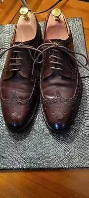 Joseph Cheaney Wingtip Brogues Shoes Burgany Brown  Leather Uk 8.5 Vgc. • £60