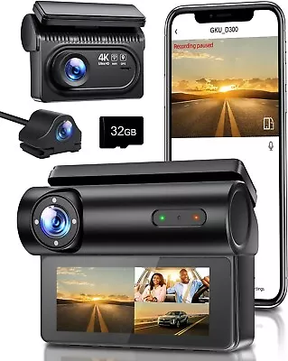 Front & Rear Dash Cam 5GHz WiFi & GPS 3-Channel Triple 2.5K+1080P Car Cameras • $248.20