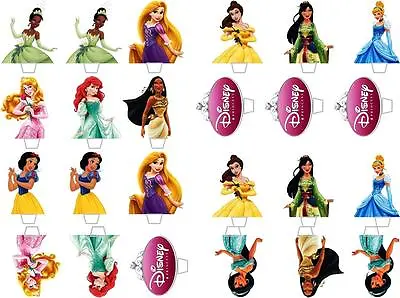 £1.99 • Buy 24 Disney Princess Top Half Stand Up Edible Rice Wafer Paper Cupcake Toppers 