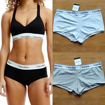 Calvin Klein Boyshorts Womens Underwears 3 PACKS Cotton Strecth Modern Knickers • £4.99