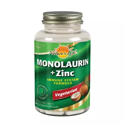 Natures Life Monolaurin + Zinc 1000mg 90ct 45 Serv. • $16.99