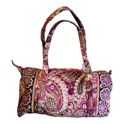 Vera Bradley Very Berry Paisley Pink Large 18  Overnight Bag Retired Print EUC • $30